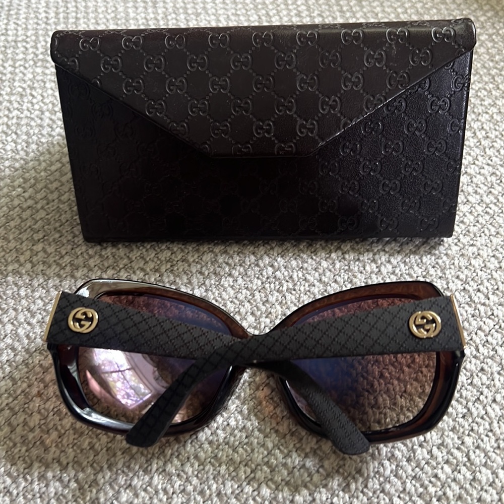 NWOT GUCCI GG3715/S Oversized brown sunglasses - Picture 2 of 6